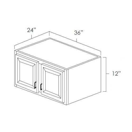 Toffee Shaker 36" x 12" x 24" Refrigerator Wall Cabinet