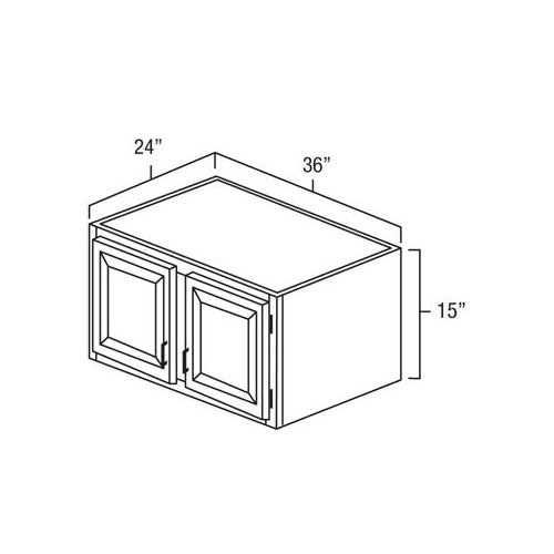 Natural Shaker 36" x 15" x 24" Refrigerator Wall Cabinet
