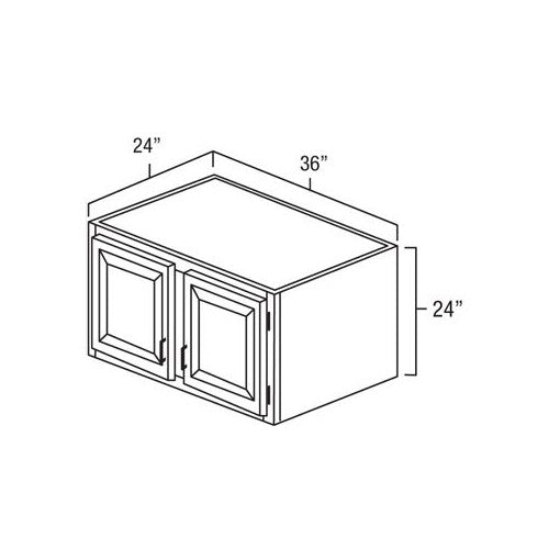 Natural Shaker 36" x 24" x 24" Refrigerator Wall Cabinet