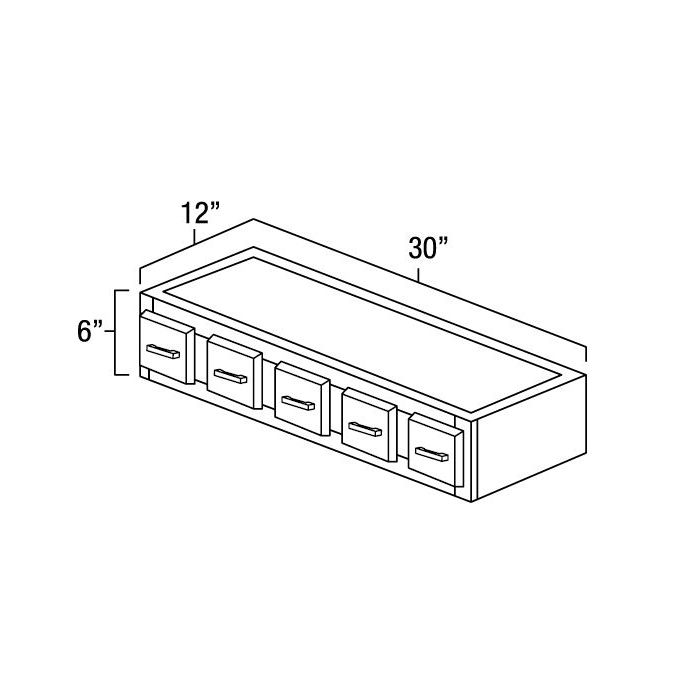 Natural Shaker 6" x 30" Wall Spice Drawer Cabinet