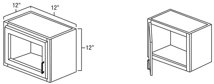 Natural Shaker 12" x 12" Wall Cabinet w/ a Plain Glass Door