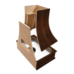 Wood Range Hood With Tapered Shiplap Front and Block Trim - 30", 36", 42", 48", 54" and 60" Widths Available