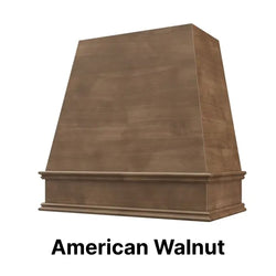 Wood Range Hood With Tapered Front and Decorative Trim - 30", 36", 42", 48", 54" and 60" Widths Available