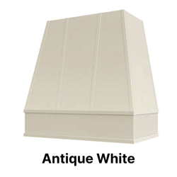 Wood Range Hood With Tapered Strapped Front and Block Trim - 30", 36", 42", 48", 54" and 60" Widths Available