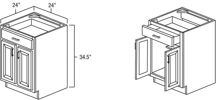 Natural Shaker 24" Base Cabinet