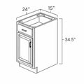 Classic White 15" Base Cabinet