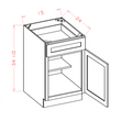 Sage Green 15" Base Cabinet