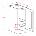 Classic White 18" Full Height Door Base Cabinet w/ 2 Rollout Shelves