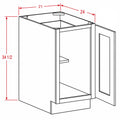 Sage Green 21" Full Height Door Base Cabinet