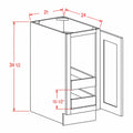 Sage Green 21" Full Height Door Base Cabinet w/ 2 Rollout Shelves