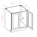 Sage Green 30" Full Height Door Base Cabinet