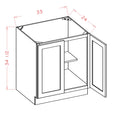 Classic White 33" Full Height Door Base Cabinet