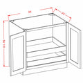 Classic White 24" Full Height Door Base Cabinet w/ 2 Rollout Shelves