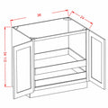 Classic White 36" Full Height Door Base Cabinet w/ 2 Rollout Shelves