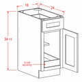 Classic White 18" Base Cabinet w/ 1 Rollout Shelf