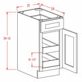 Sage Green 21" Base Cabinet w/ 2 Rollout Shelves