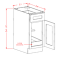 Sage Green 21" Base Cabinet w/ 1 Rollout Shelf