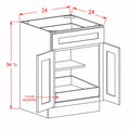 Sage Green 24" Base Cabinet w/ 1 Rollout Shelf