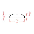 Sage Green 3/16"D X 3/4"H X 96"W Batten Moulding