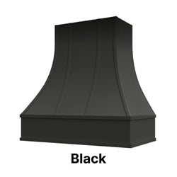 Hood With Curved Strapped Front and Block Trim - 30", 36", 42", 48", 54" and 60" Widths Available