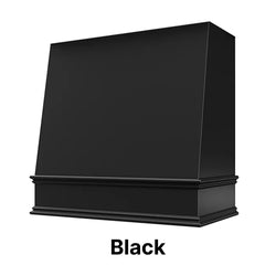 Wood Range Hood With Angled Front and Decorative Trim - 30", 36", 42", 48", 54" and 60" Widths Available