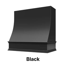 Wood Range Hood With Sloped Front and Decorative Trim - 30", 36", 42", 48", 54" and 60" Widths Available