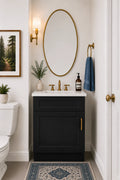 21 Inch Black Shaker Vanity Sink Base