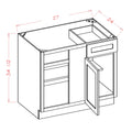 Honey Shaker 36 1/2" - 43" Blind Base Corner Cabinet