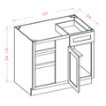 Honey Shaker 42 1/2" and 49" Blind Base Corner Cabinet