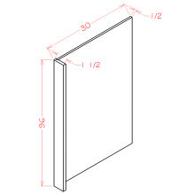 Saddle Brown 30"H X 96"H Refrigerator End Panel w/ 1.5" Filler Strip