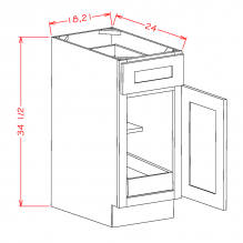 Classic White 21" Base Cabinet w/ 1 Rollout Shelf