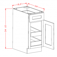 Saddle Brown 21" Base Cabinet w/ 2 Rollout Shelves