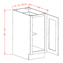 Classic White 21" Full Height Door Base Cabinet