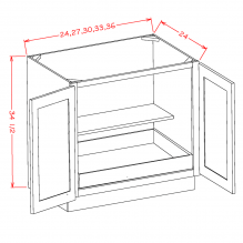 Sage Green 27" Full Height Door Base Cabinet w/ 1 Rollout Shelf