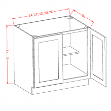 White Slim Shaker 30" Full Height Door Base Cabinet