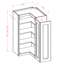 White Slim Shaker 24"W x 30"H Wall Easy Reach