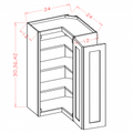 Natural Shaker 24"W x 30"H Wall Easy Reach Cabinet