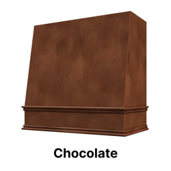 Wood Range Hood With Angled Front and Decorative Trim - 30", 36", 42", 48", 54" and 60" Widths Available