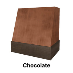 Wood Range Hood With Angled Front and Walnut Band - 30", 36", 42", 48", 54" and 60" Widths Available