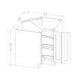 Classic White 33" Lazy Susan Cabinet with 2 Wooden Trays