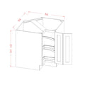 Classic White 36" Lazy Susan Cabinet with 2 Wooden Trays