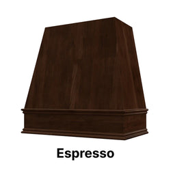 Wood Range Hood With Tapered Front and Decorative Trim - 30", 36", 42", 48", 54" and 60" Widths Available