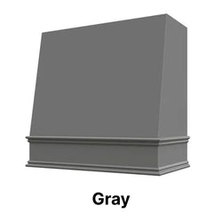 Wood Range Hood With Angled Front and Decorative Trim - 30", 36", 42", 48", 54" and 60" Widths Available