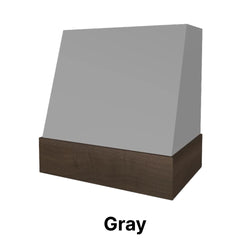 Wood Range Hood With Angled Front and Walnut Band - 30", 36", 42", 48", 54" and 60" Widths Available