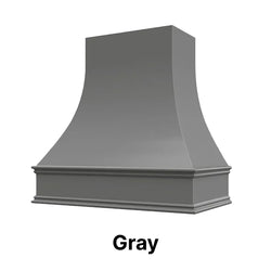 Wood Range Hood With Curved Front and Decorative Trim - 30" 36" 42" 48" 54" and 60" Widths Available