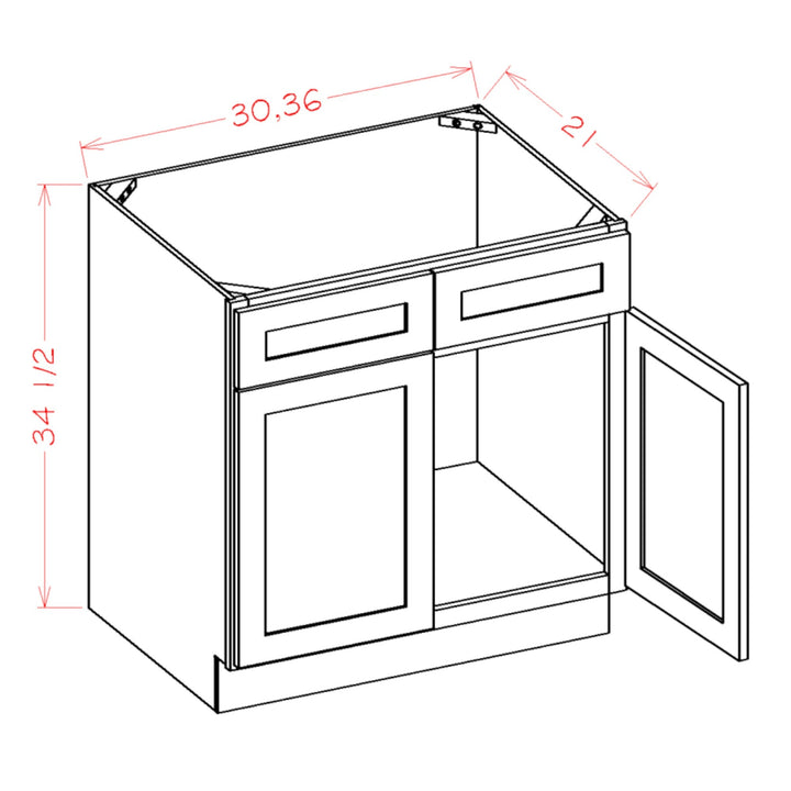 30 Inch Toffee Shaker Single Sink Bathroom Vanity