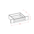 White Shaker 36"W X 7"H X 21"D Knee Drawer