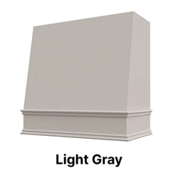 Wood Range Hood With Angled Front and Decorative Trim - 30", 36", 42", 48", 54" and 60" Widths Available
