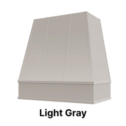 Wood Range Hood With Tapered Strapped Front and Block Trim - 30", 36", 42", 48", 54" and 60" Widths Available