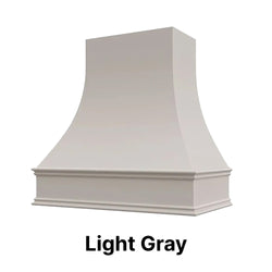 Wood Range Hood With Curved Front and Decorative Trim - 30" 36" 42" 48" 54" and 60" Widths Available